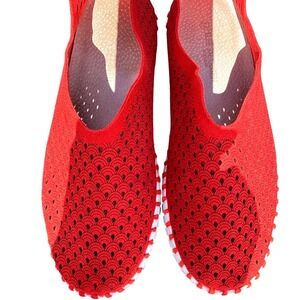 Ilse Jacobsen Tulip Red Slip On Shoes‎ EU 37 US 6.5 7 Perforated Comfort Travel